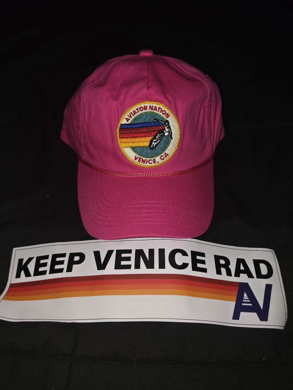 Aviator Nation Hot Pink Rainbow Hat